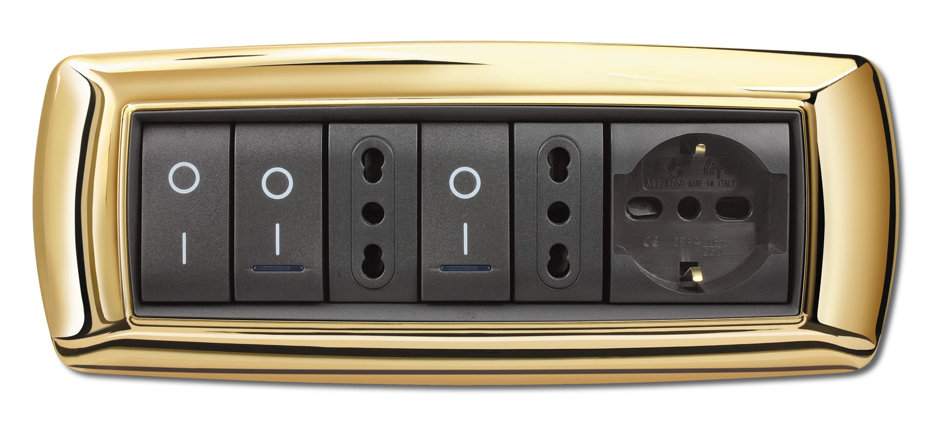 Placca Life Living Plast Oro 7P Elettrocanali - 2