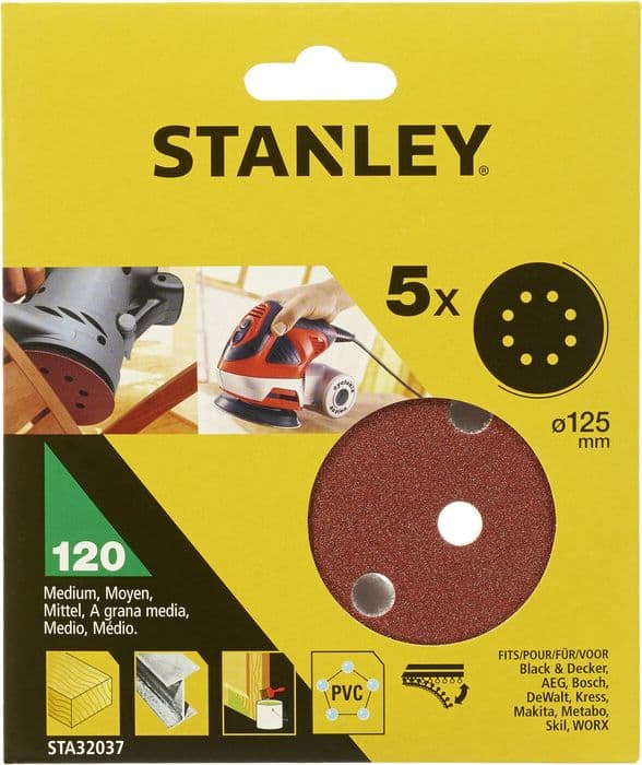 Piranha Stanley STA32037 X32037 5 Dischi Vel. Rot Orb. 125 GR.120