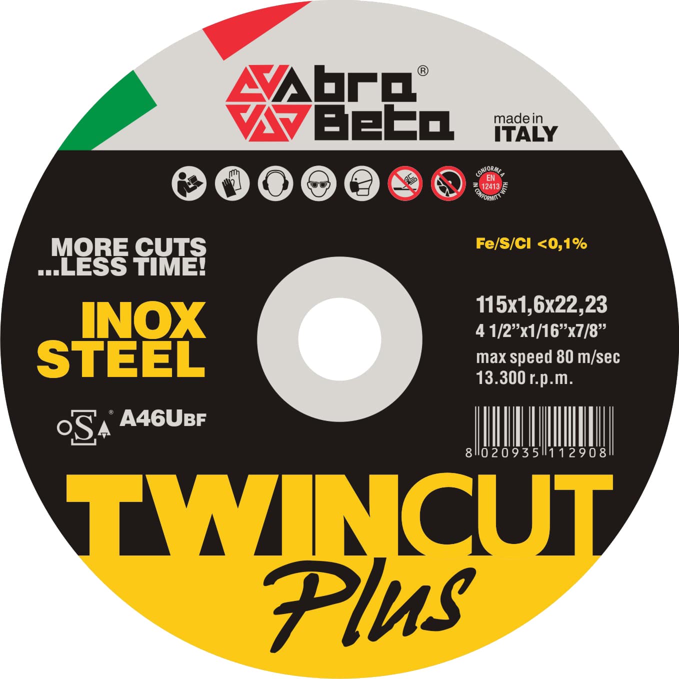 Abrabeta Disco per Ferro Twin Cut Plus 115 x 1,6 mm 50 Pezzi - 2