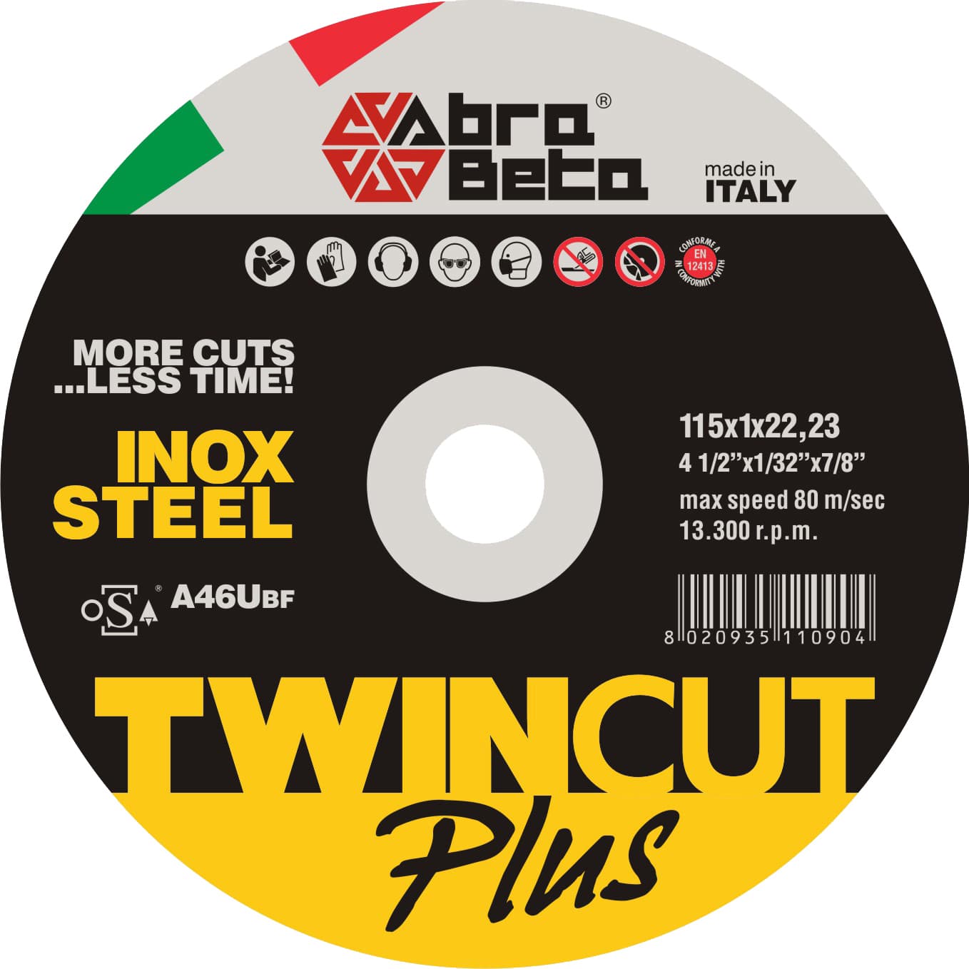 Abrabeta Disco per Ferro Twin Cut Plus 115 x 1 mm 50 Pezzi - 2