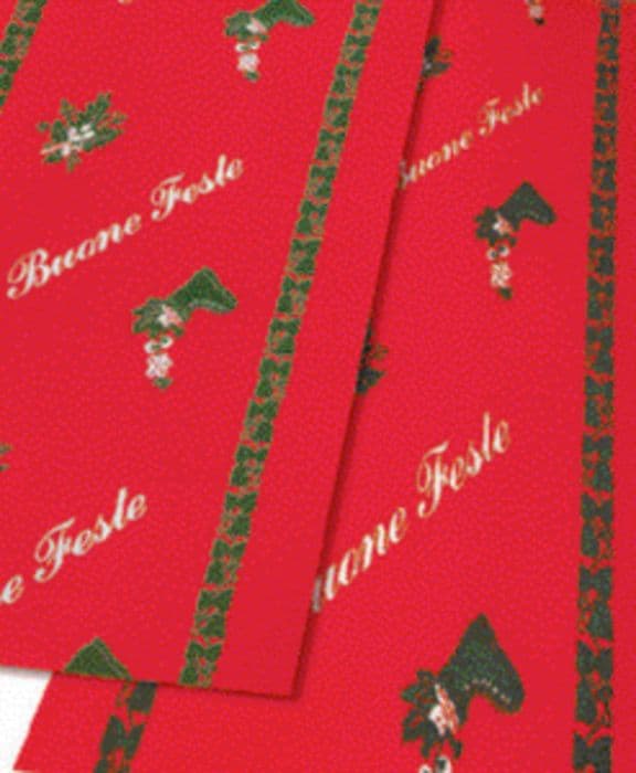 Passatoia Buone Feste H 100 cm Fondo Rosso Alma 50,0 ml - 2