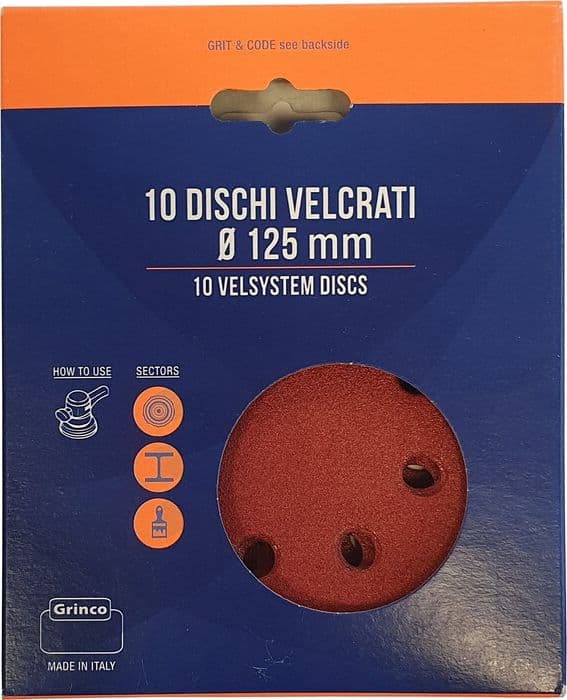 Disco Abrasivo Velcro 8 Fori Ø 125 mm Gr 120 Cf 10 - 2