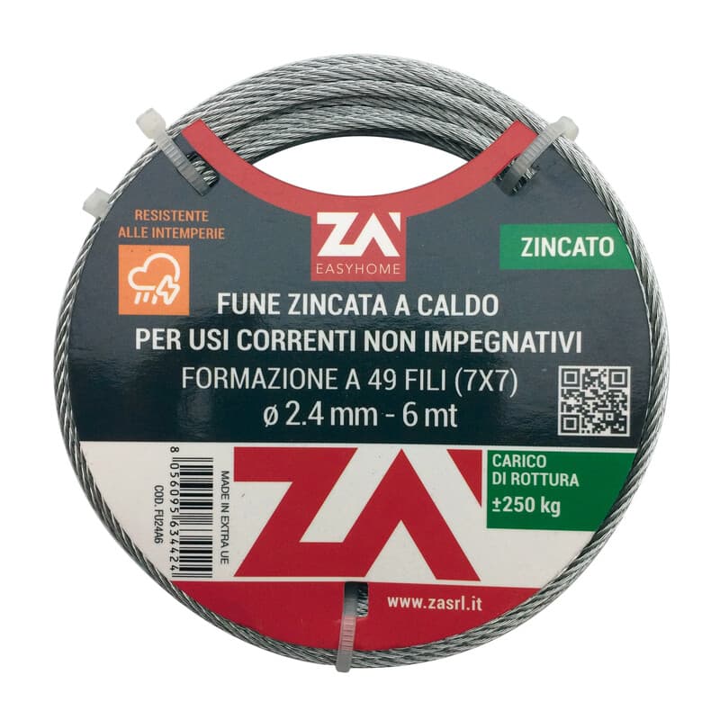 Fune Acciaio Zincato 42F Ø 1,5 mm 25 m - 2