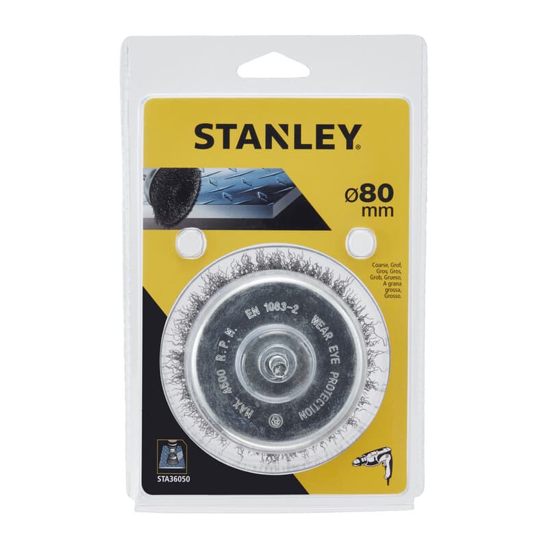 Spazzola Acciaio a Tazza D.85 Piranha Stanley STA36050 X36050 - 2