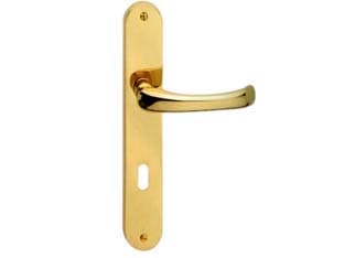 Maniglia Rio con Placca in Ottone 90 mm Foro Normale 2 Paio - 2