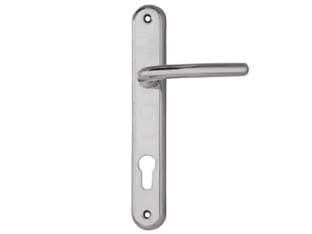 Maniglia Vega con Placca Foro Yale in Zama Finit. Ott. Cromo Satinato 90 mm - 2