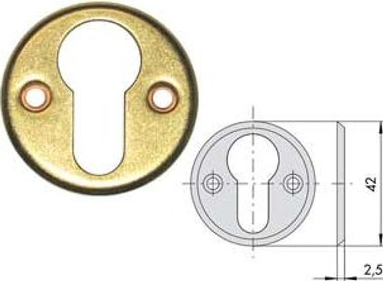 Bocchette in Ottone Sagomate 06010 00 42 Mm, Spessore 2,5 mm 5 Pezzi - 2