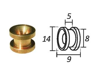 Passafilo in Ottone per Testine con Sede Ø 9 mm Mm, Ø Esterno 14 Cod 281690 - 2