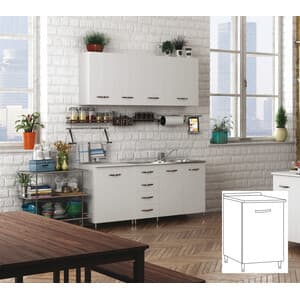 Kit Cucina Base 1 Anta 40 x 50XH85 Cm Bianco Azur Line - 2
