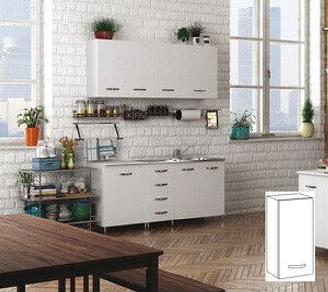 Kit Cucina Pensile 1 Anta 40 x 30XH72 Cm Bianco Azur Line - 2
