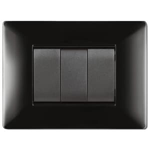 Placca Life Q Living Plast Nero 7P - 2