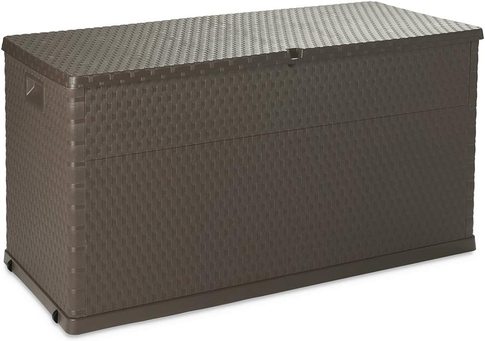 Baule Multiuso da Esterno in Resina Effetto Rattan 420 Litri con Ruote - 2