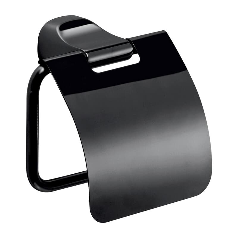Gedy ST25 Stelvio Portarotolo con Coperchio Nero Opaco - 2