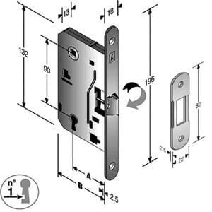 Bl Patent B. Soft 8 x 90 Scrocco Centr. Bt E50 Ott Bonaiti Serrature 6,0 - 2