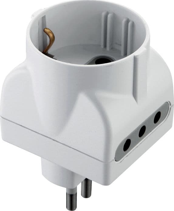 Adattatore Triplo 10A 2PR 10A e Schuko Bia FIG.15 25 Pezzi - 2