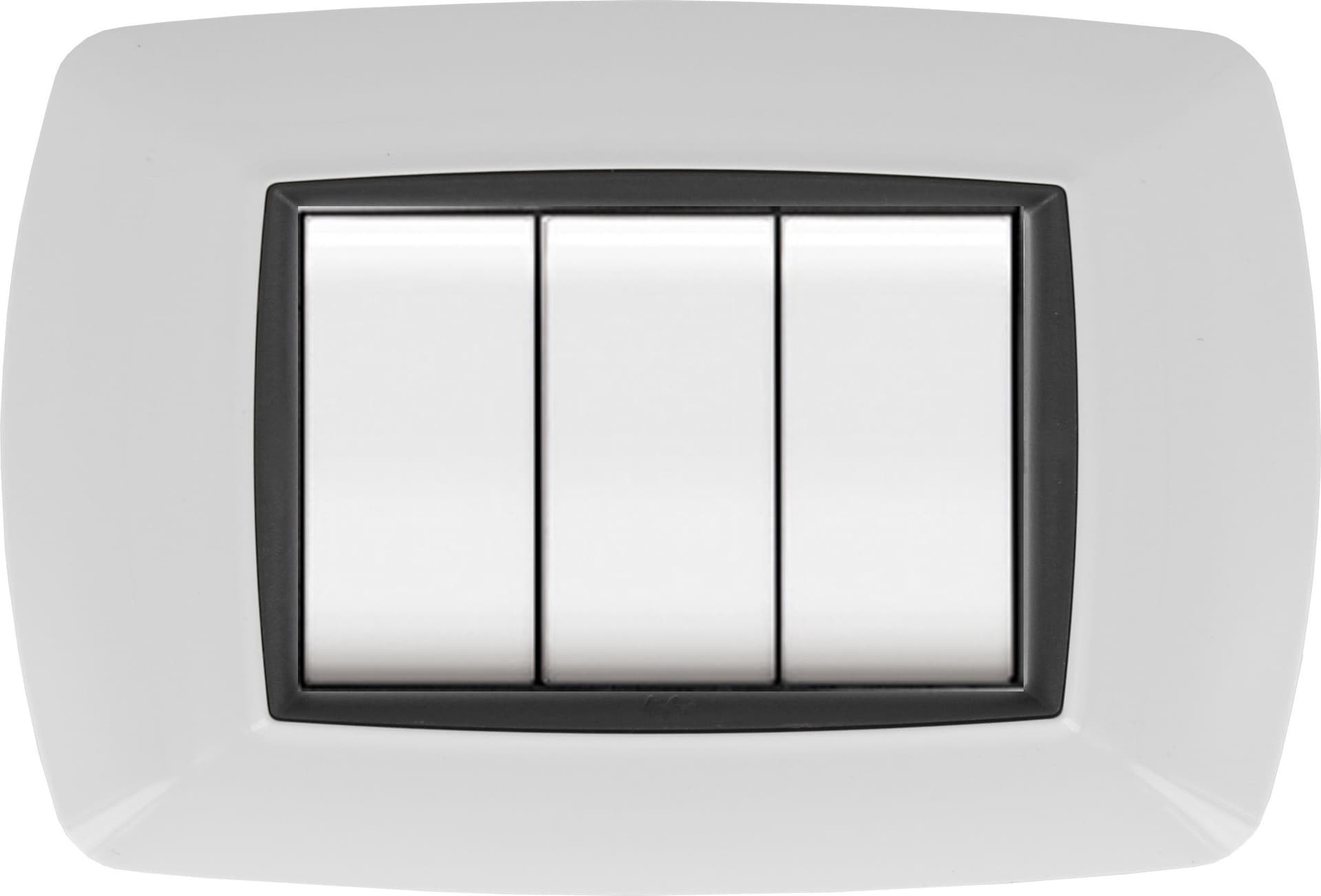Placca Life Living Plast Bianco 7P Cornice Nero Elettrocanali
