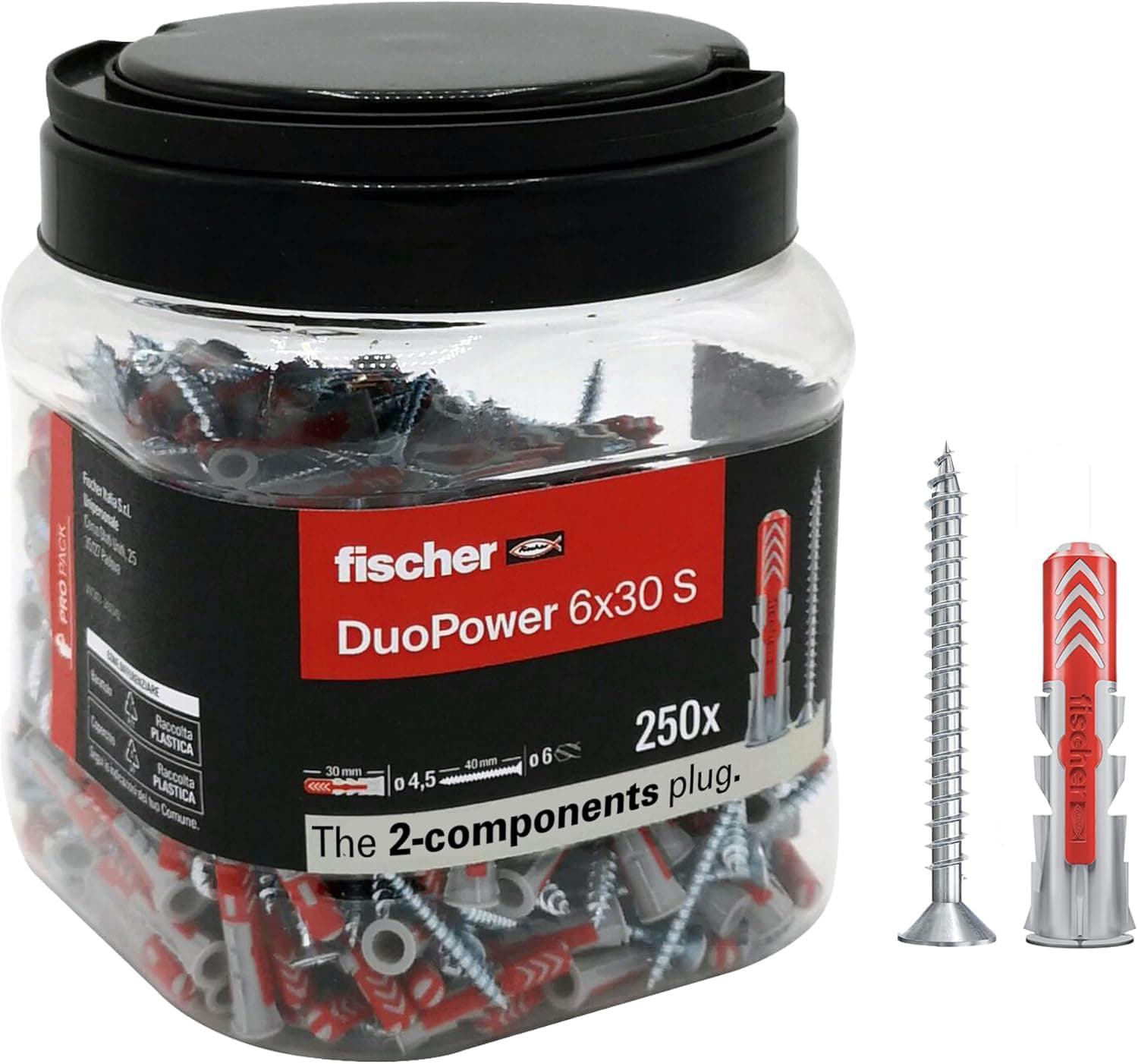 Tassello Duopower S 6 x 30 Propack Fischer 250 Pezzi - 2