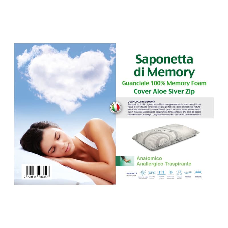 Guanciale Aloe Silver Memory Foam Saponetta H 13 - 2