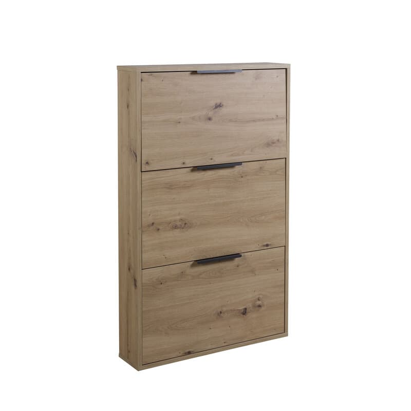 Scarpiera 3 Ribalte Slim 65 x 15 x 105 cm H Rovere a - 2