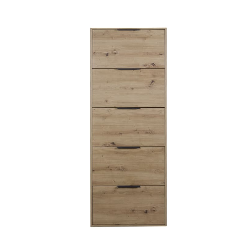 Scarpiera 5 Ribalte Slim 65 x 15 x 174 cm H Rovere a - 2