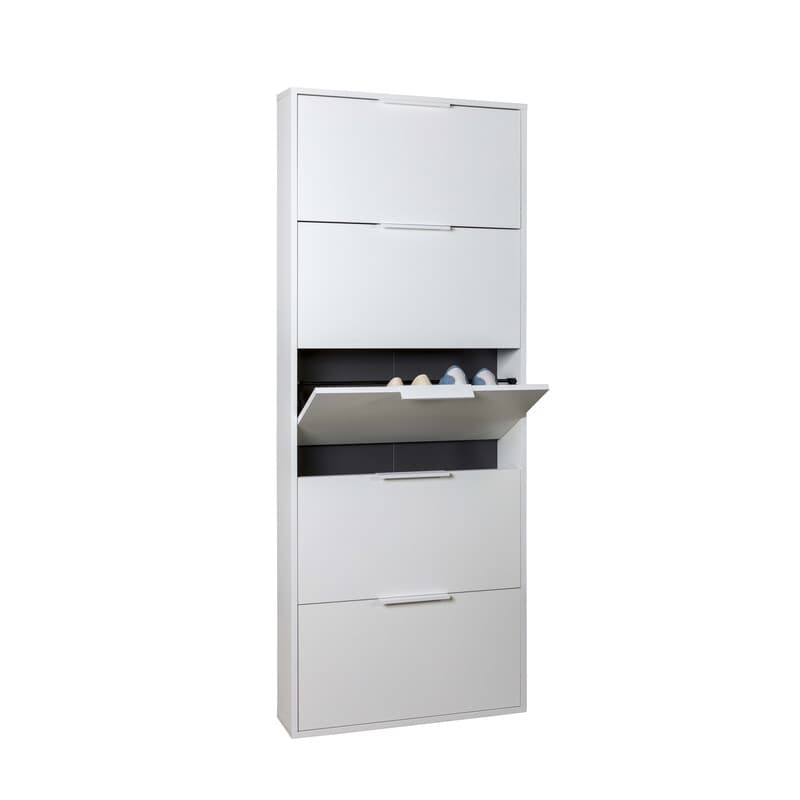 Scarpiera 5 Ribalte Slim 65 x 15 x 174 cm H Bianco - 2