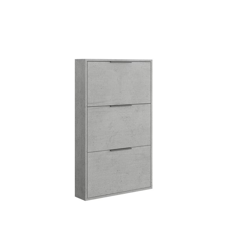Scarpiera 3 Ribalte Slim 65 x 15 x 105 cm H Cemento - 2