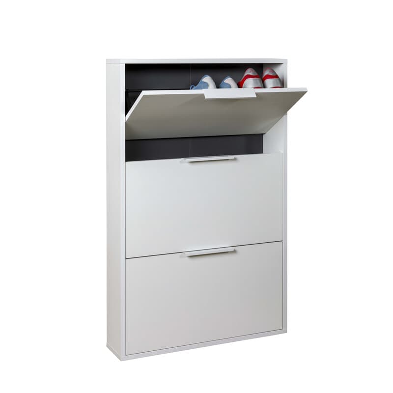 Scarpiera 3 Ribalte Slim 65 x 15 x 105 cm H Bianco - 2