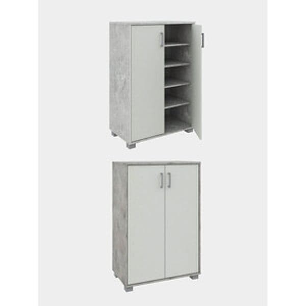 Mobile Basso 2A Multiuso 90 x 60 x 35 cm Cemento Bianco - 2
