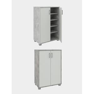 Mobile Basso 2A Multiuso 90 x 60 x 35 cm Cemento Bianco - 2