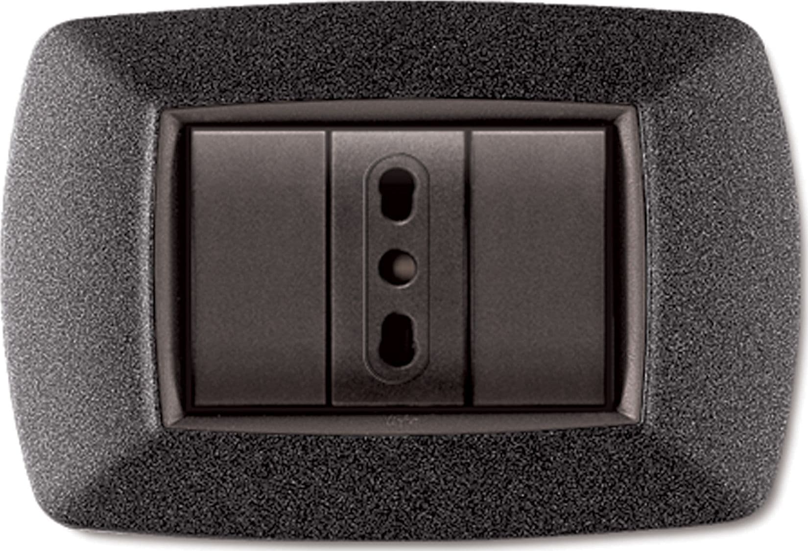 Placca Life Living Plast Grigio Notte Vulcan 3P Elettrocanali 10 Pezzi