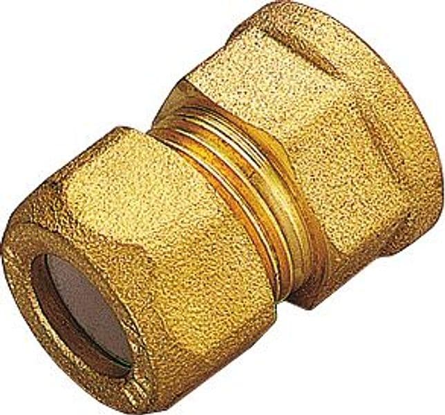 Raccordo Ottone Diritto Bicono F Gas 14 x 1/2 Tiemme 10 Pezzi - 2