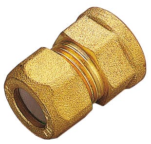 Raccordo Ottone Diritto Bicono F Gas 14 x 1/2 Tiemme 10 Pezzi - 2