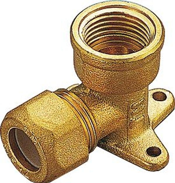 Gomito Ottone Flangiato Bicono F Gas 10 x 1/2 Pes Tiemme 10 Pezzi