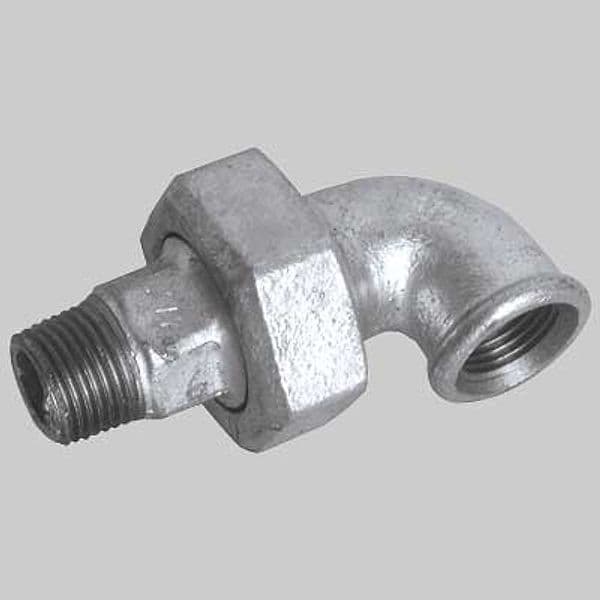 Gomito a Bocchettone Maschio Femmina Zincato 11/2 Made in Italy