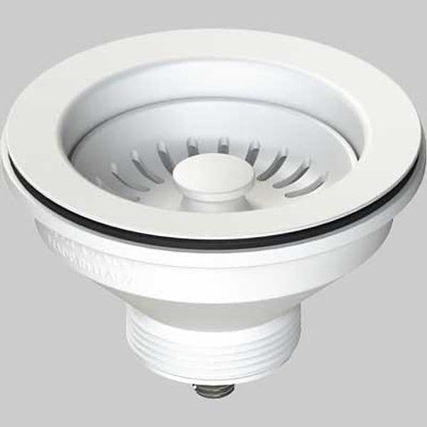 Piletta per Lavelli con Tappo Cestello Bianco Ø 114 l B Plast - 2