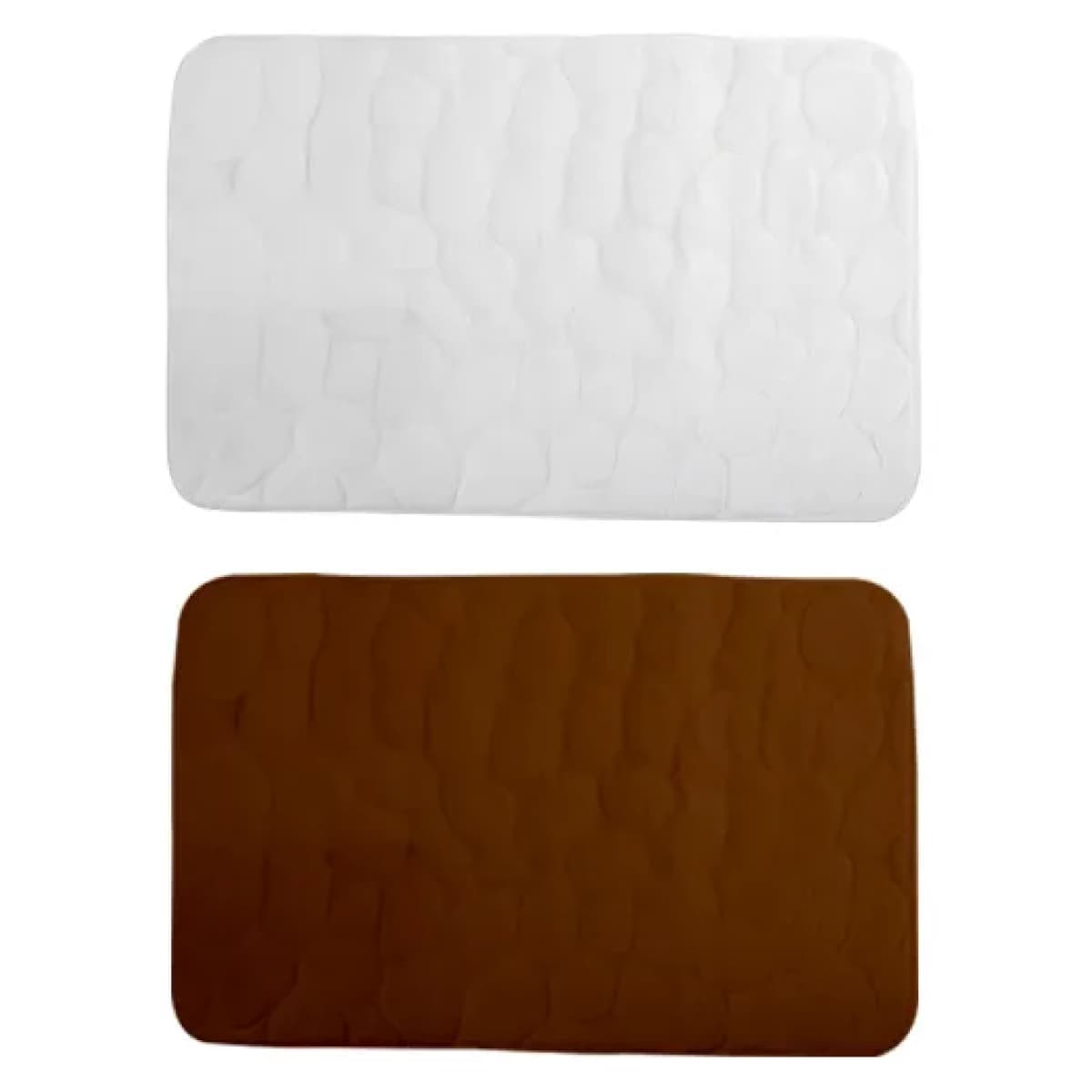 Tappetino da Bagno Modello Galets CM.40 x 60 Bianco Idroweb - 2