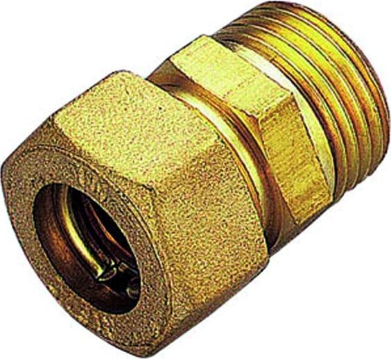 Raccordo Diritto Maschio con Tenuta o Ring per Tubo Rame Tiemme 3001 210