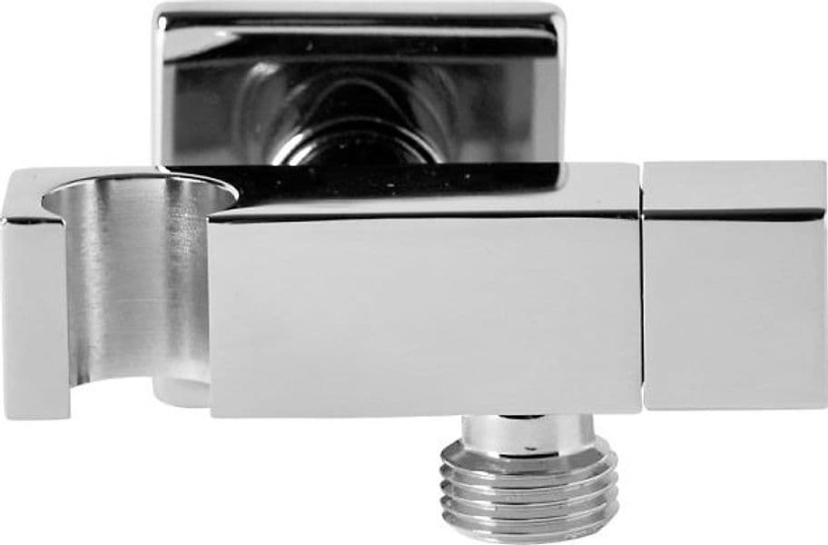 Presa Acqua Quadra a Muro C Supporto per Doccetta in Ottone Cromato 1 Remer - 2