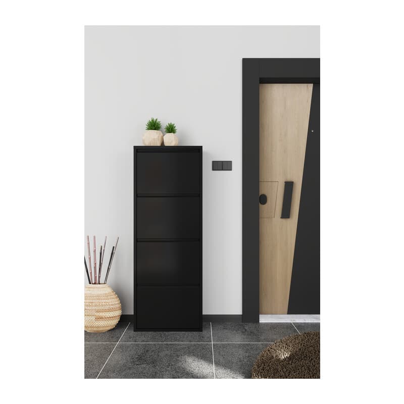 Scarpiera 4A Metallo Cm 50 x 15 x 138 Nero - 2