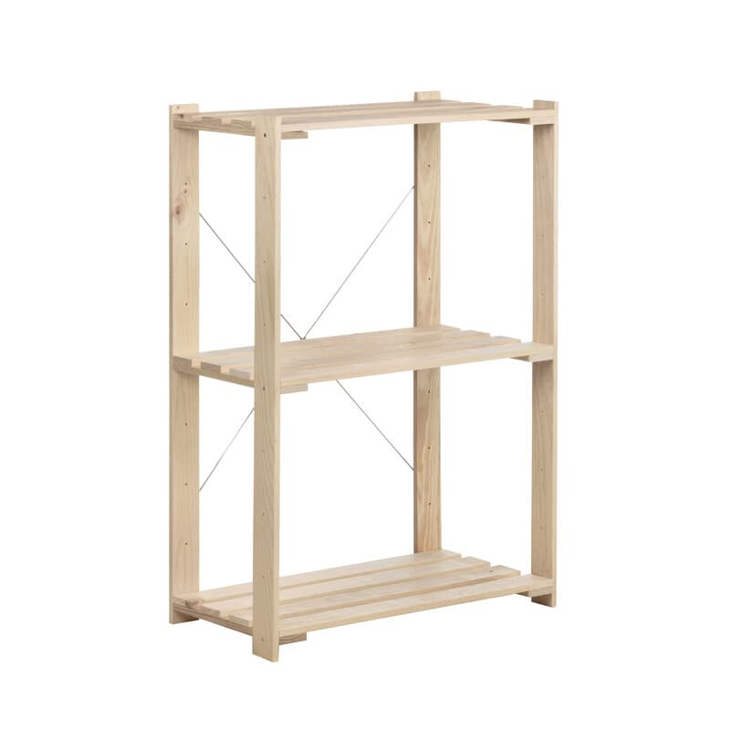 Scaffale in Pino 3 Ripiani Cm 76,5 x 38,5 x 110 H - 2