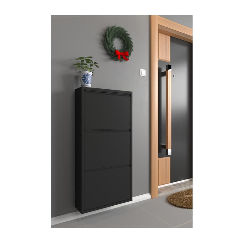 Scarpiera 3A Metallo Cm 50 x 15 x 104 Nero - 2