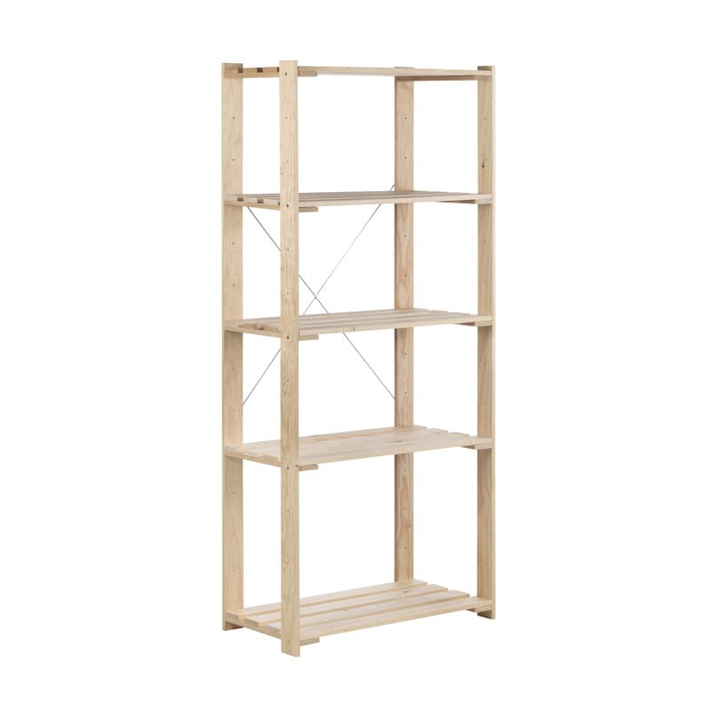 Scaffale in Pino Nova 5 Rip. Cm 76,5 x 38,5 x 174,5 H - 2