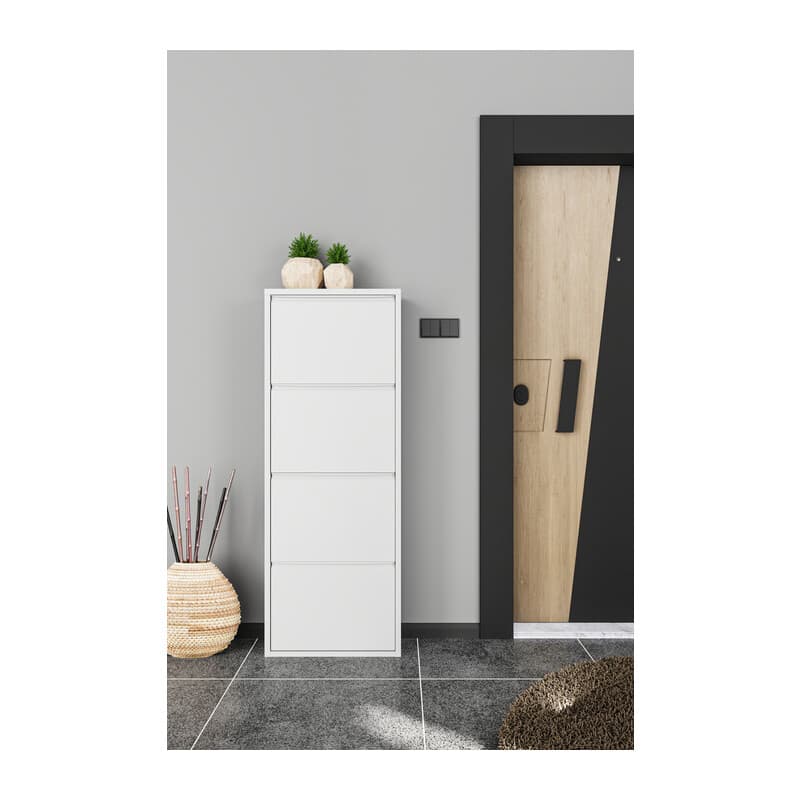 Scarpiera 4A Metallo Cm 50 x 15 x 138 Bianco - 2