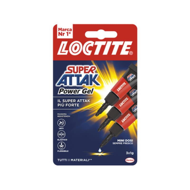 Adesivo Super Attak Power Gel Mini Dosi 3 x 1 g Henkel Italia 24 Pezzi - 2