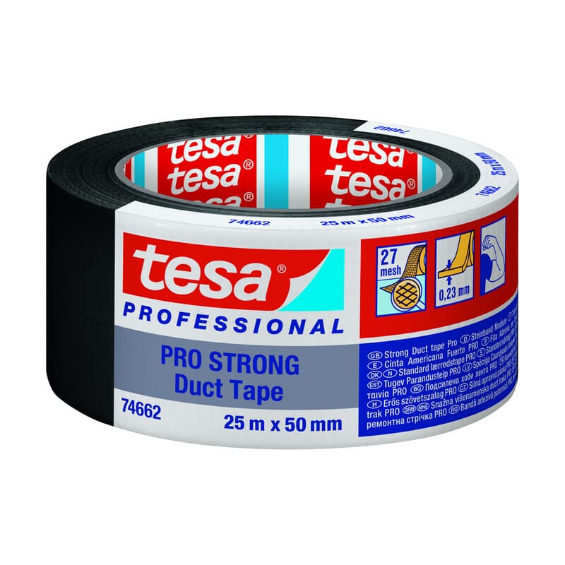 Nastro Americano Pro Strong 50MMX25M Nero Tesa 6 Pezzi - 2