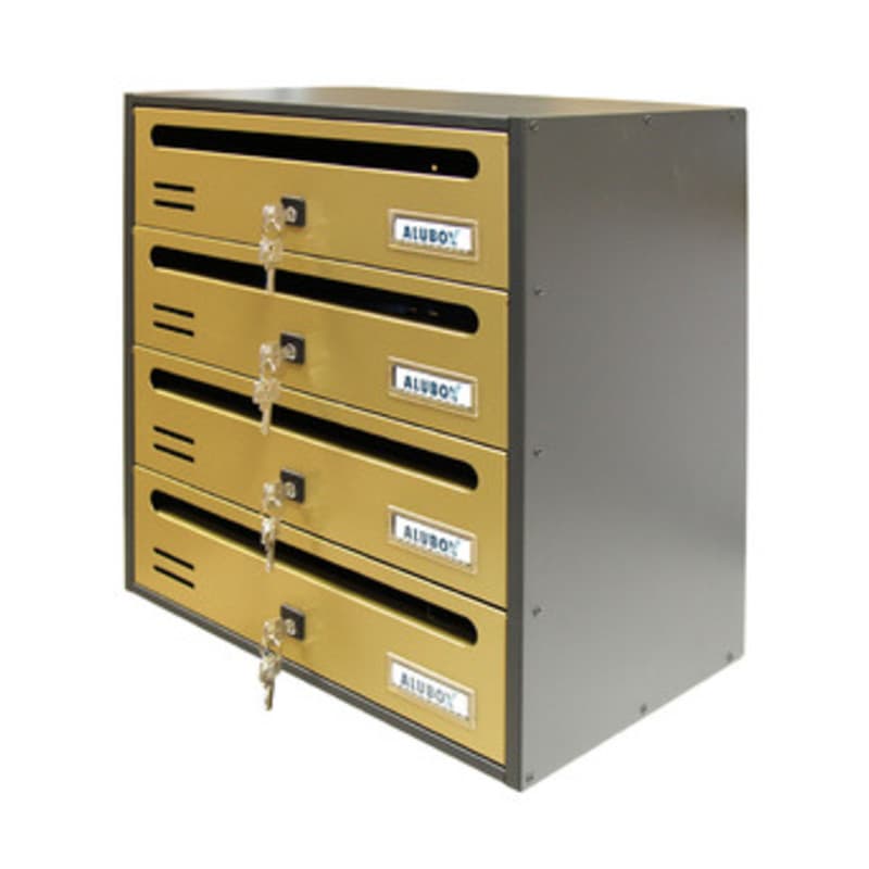 Cassetta Postale Alubox Cubo R 4 38,5 x 25 x 43 Oro - 2