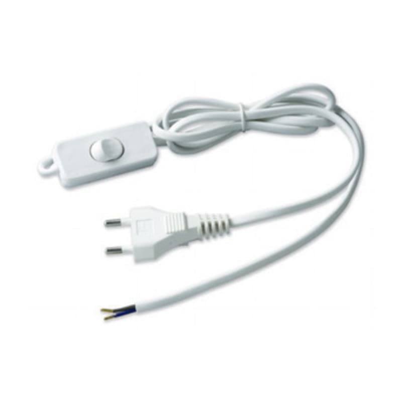 Pl Cavo 1,5 m 2 x 0,75 con Interruttore Bianco * Electraline 3PMARK 5 Pezzi - 2
