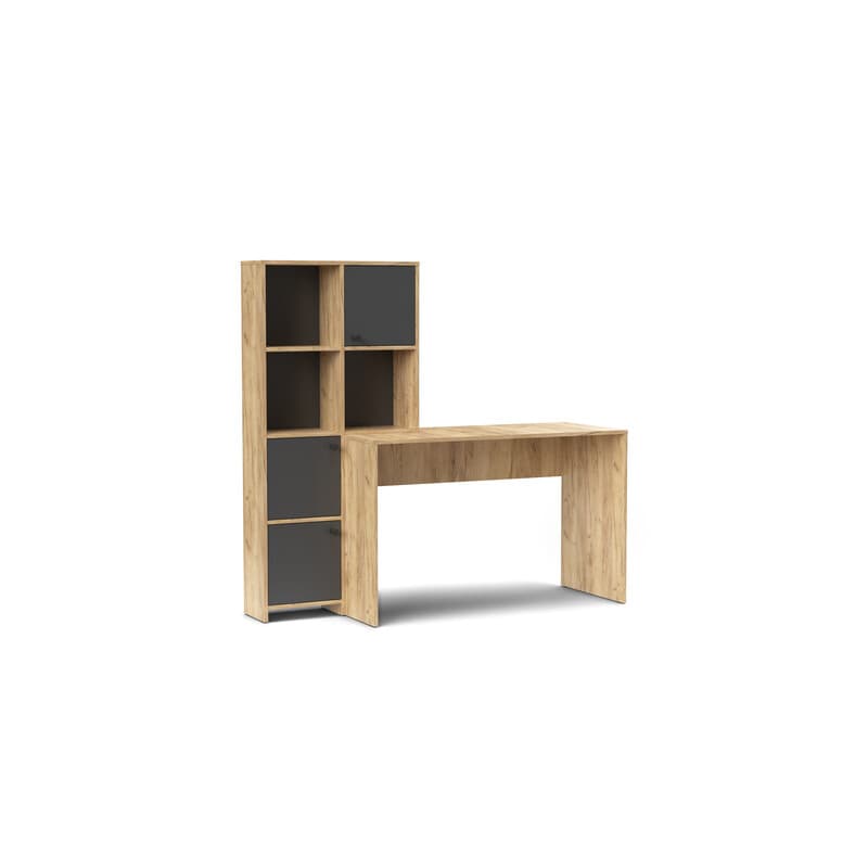 Scrivania Halk Cm 156 x 55 x 71 Rovere Gold Antracite - 2