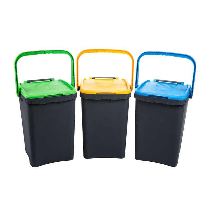 Pattumiera 50 l Ecoplus con Maniglia Kit 3 Pezzi - 2