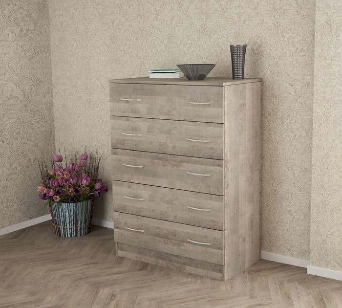 Kit Cassettiera 5C 80 x 45 x 111 cm Rovere Pl - 2